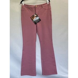 IMAN Global Chic Pink Bootcut Ponte Knit Pants Womens 12 Average NWT